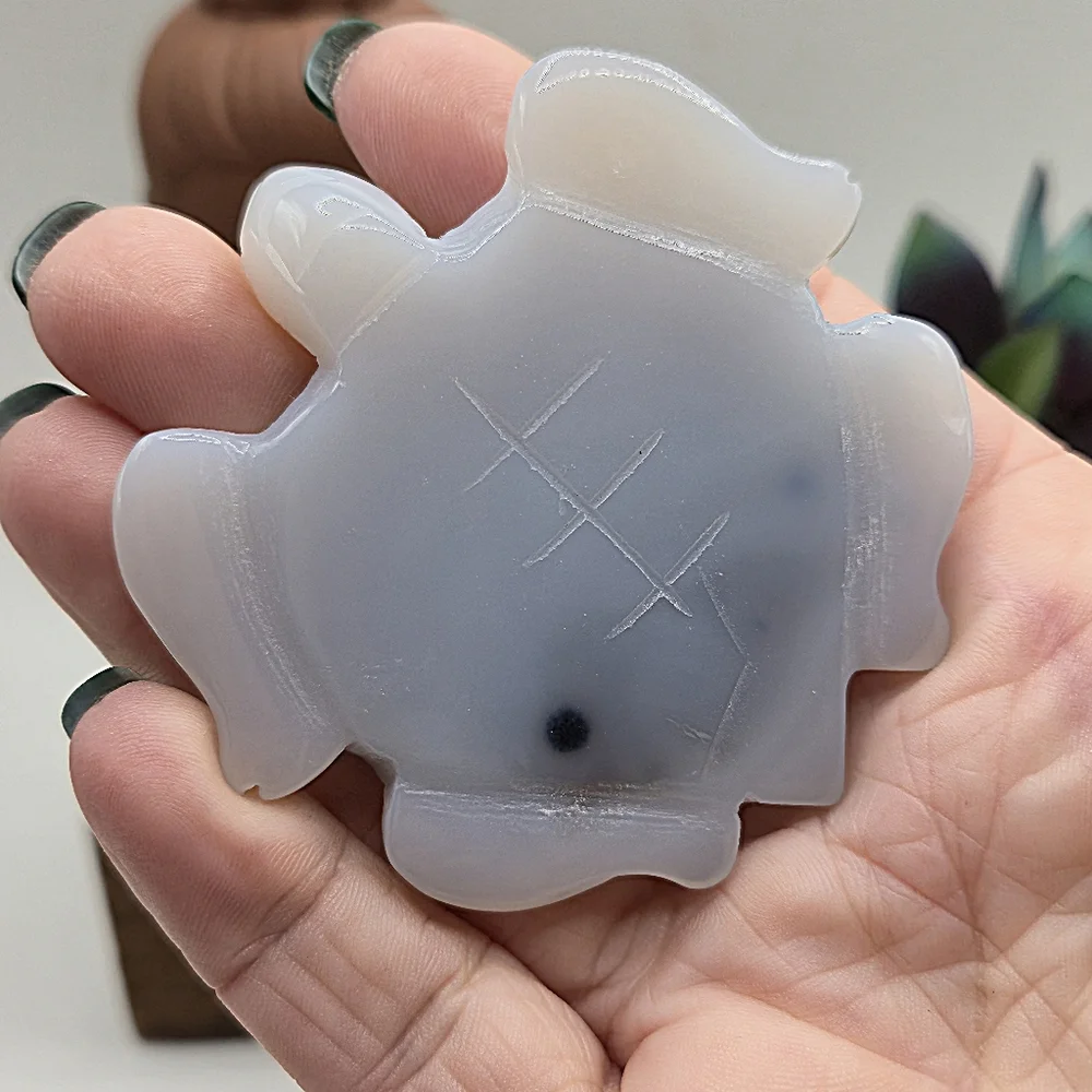 Druzy Agate Turtle Crystal Carving